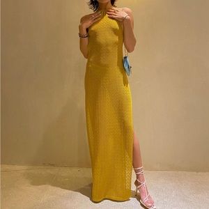 GORGEOUS sheer yellow maxi dress